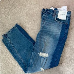 Abercrombie and Fitch The Mom Two Toned Jeans